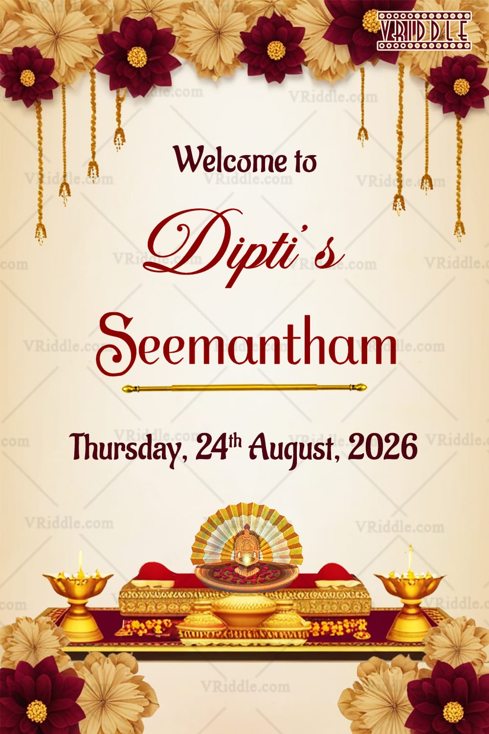 Festive Theme Seemantham Welcome Poster