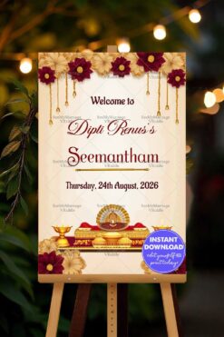 Festive Theme Seemantham Welcome Poster