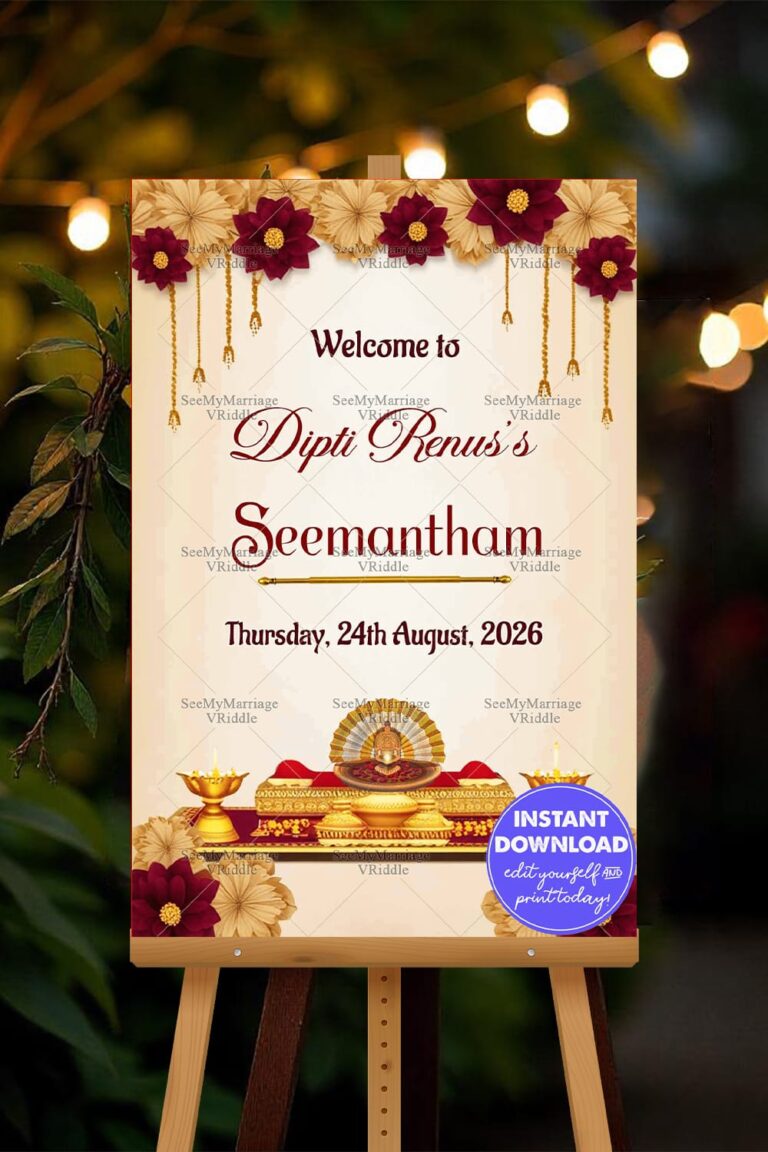 Festive Theme Seemantham Welcome Poster