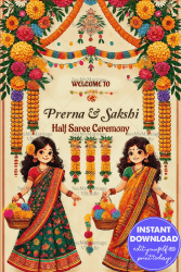 Floral Festivity Aadhya & Aaradha Half Saree Ceremony Poster