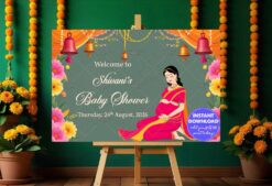 Floral Serenity Theme Baby Shower Welcome Poster