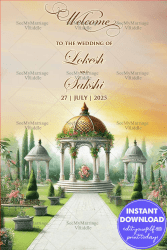 Garden Gazebo Theme Marathi Wedding Ceremony Welcome Poster