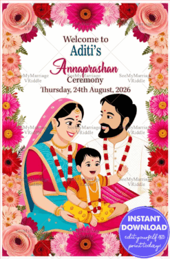 Joyful Family Annaprashan Invitation Card