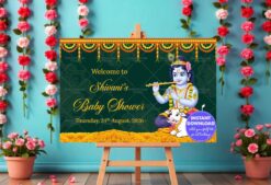 Krishna Themed Baby Shower Welcome Poster