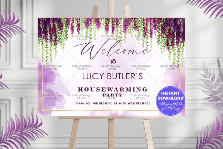 Lavender Cascade Housewarming Party Banner