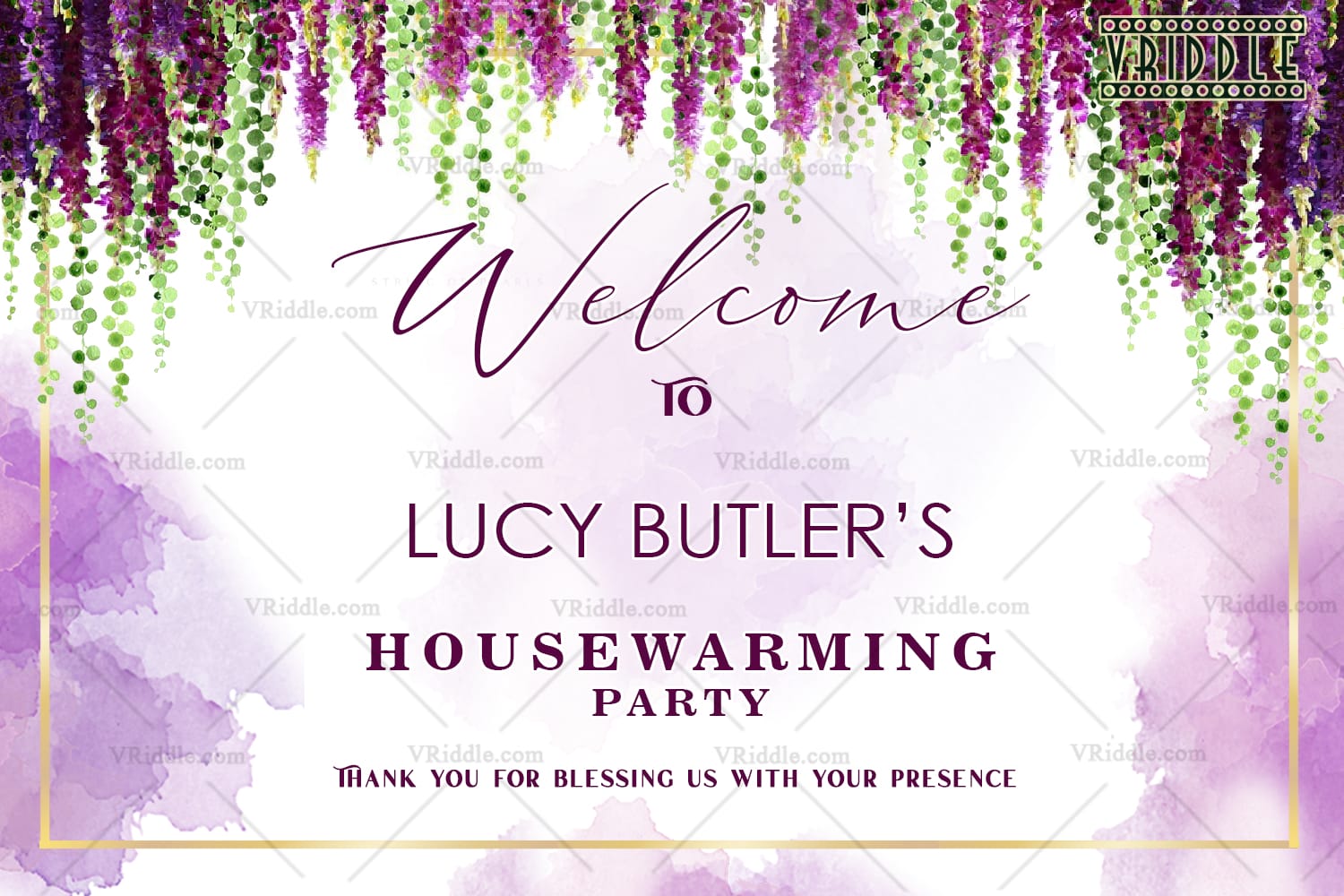Lavender Cascade Housewarming Party Banner