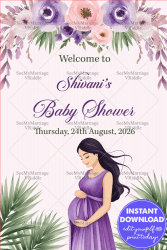 Lavender Dream Baby Shower Celebration Welcome Poster