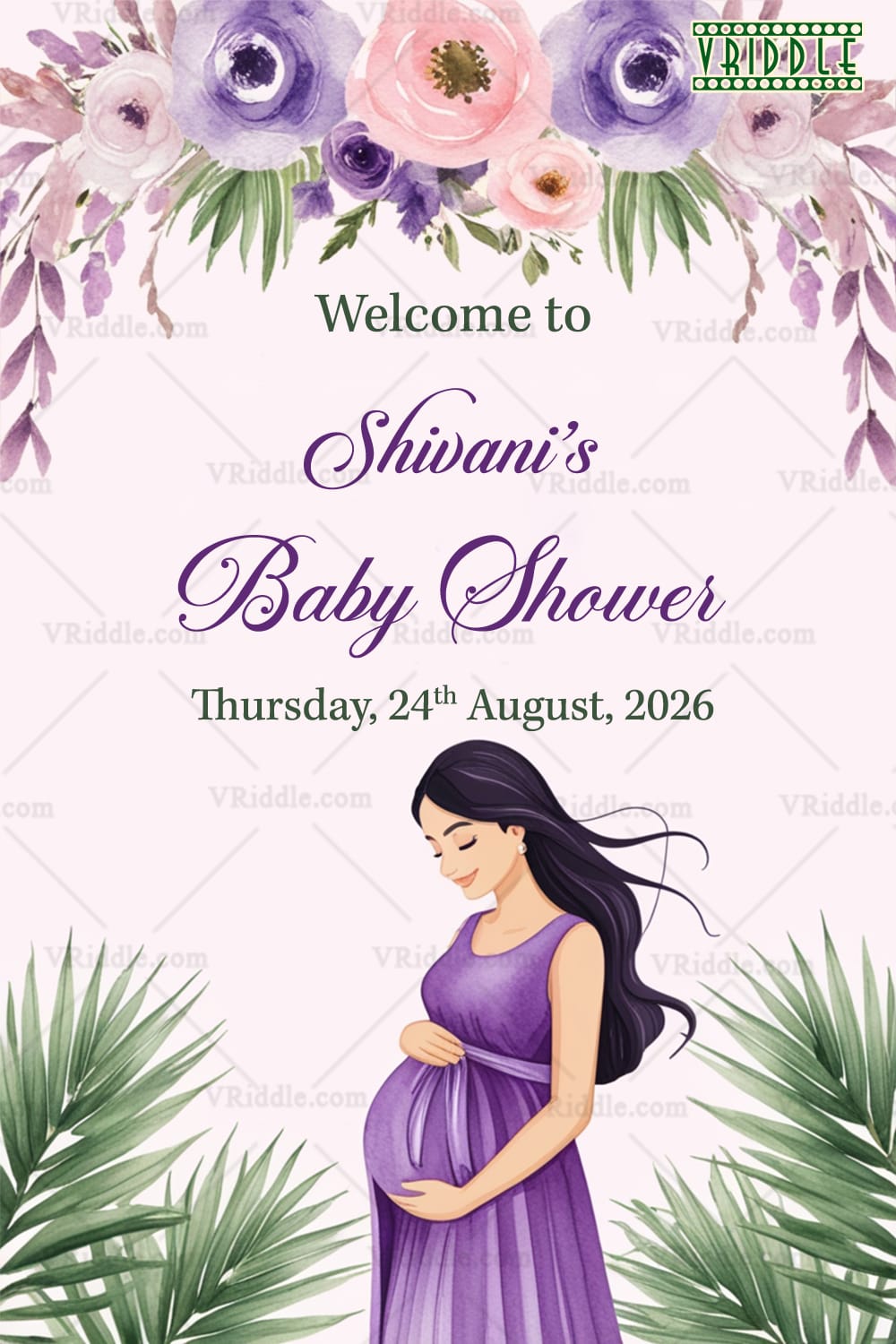 Lavender Dream Baby Shower Celebration Welcome Poster