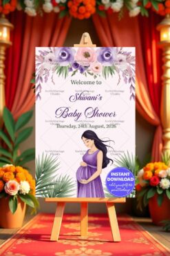 Lavender Dream Baby Shower Celebration Welcome Poster