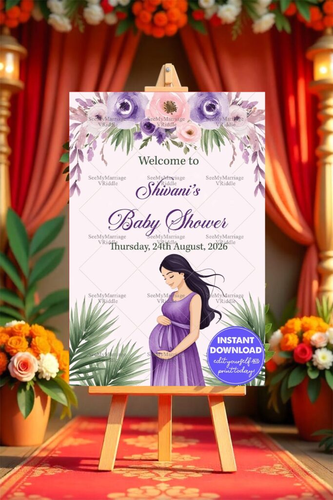 Lavender Dream Baby Shower Celebration Welcome Poster