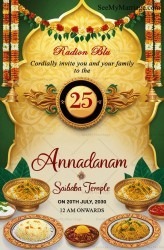 Golden Anniversary Annadanam Invitation Card