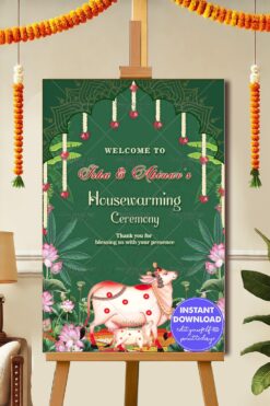 Lotus Blossom Theme Housewarming Banner