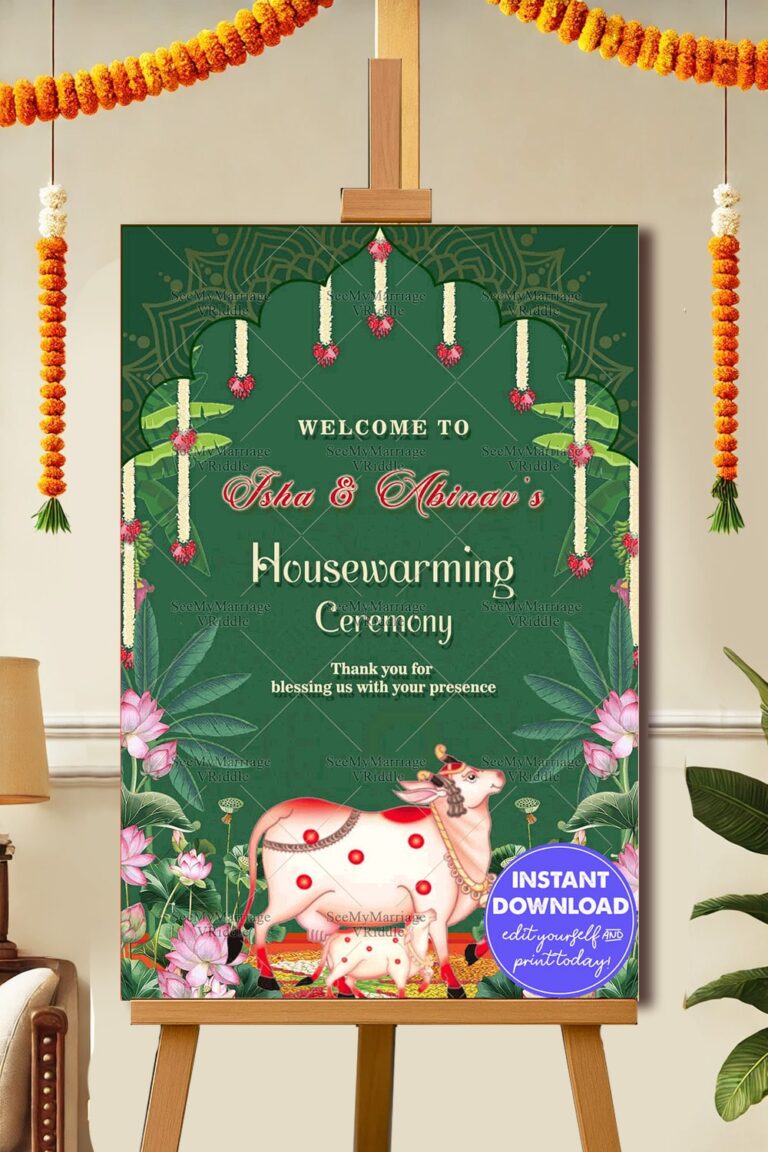 Lotus Blossom Theme Housewarming Banner