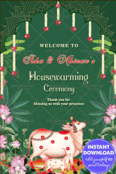 Lotus Blossom Theme Housewarming Banner