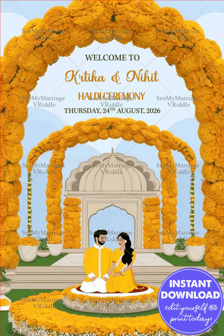 Marigold Arch Haldi Ceremony Poster