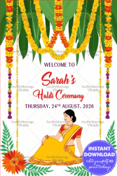 Marigold Garlands Haldi Ceremony Poster