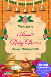 Marigold Melody Baby Shower Welcome Poster