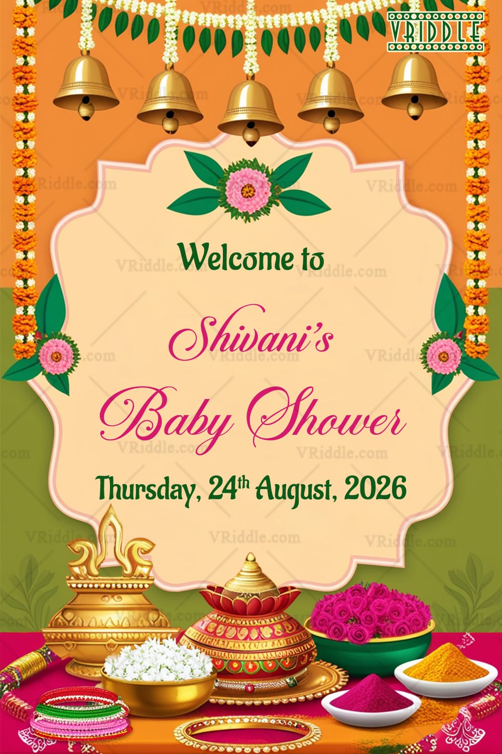 Marigold Melody Baby Shower Welcome Poster