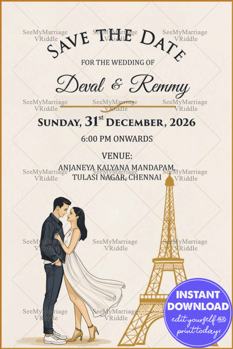 Modern Romance Paris Save the Date Card