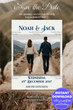 Mountain Trail Engagement Invitation Card