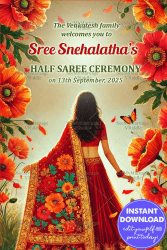 Nature Theme Half Saree Ceremony Welcome Poster