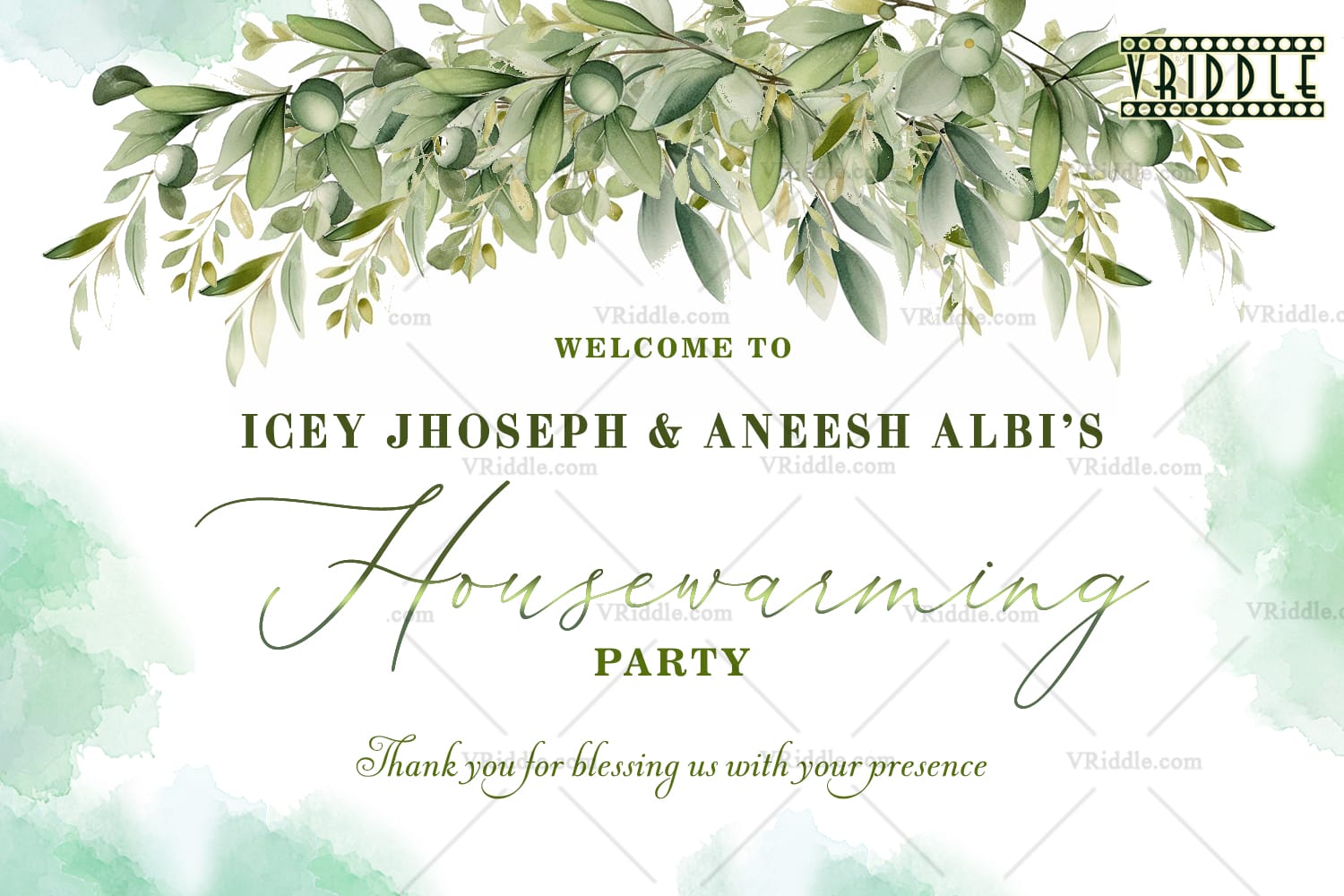 Olive Branch Housewarming Party Banner