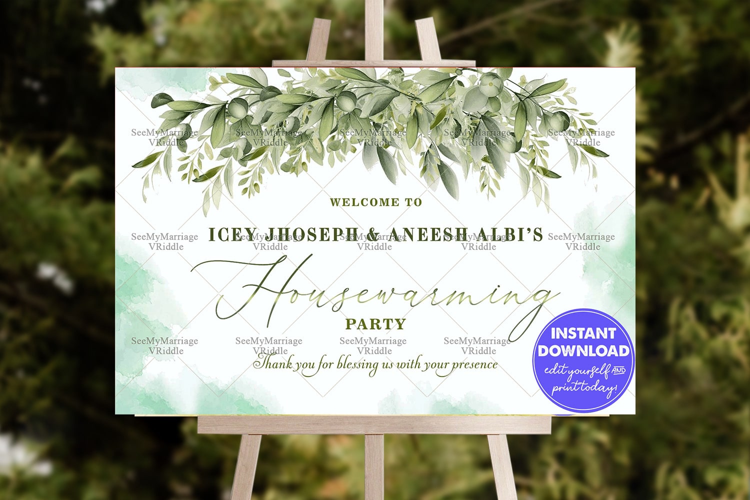 Olive Branch Housewarming Party Banner