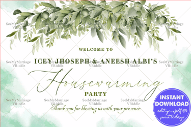 Olive Branch Housewarming Party Banner