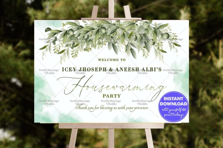 Olive Branch Housewarming Party Banner