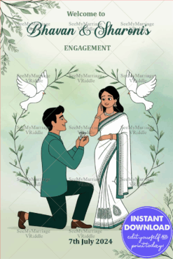 Romantic Proposal Bhavan & Sharoni's Engagement Poster