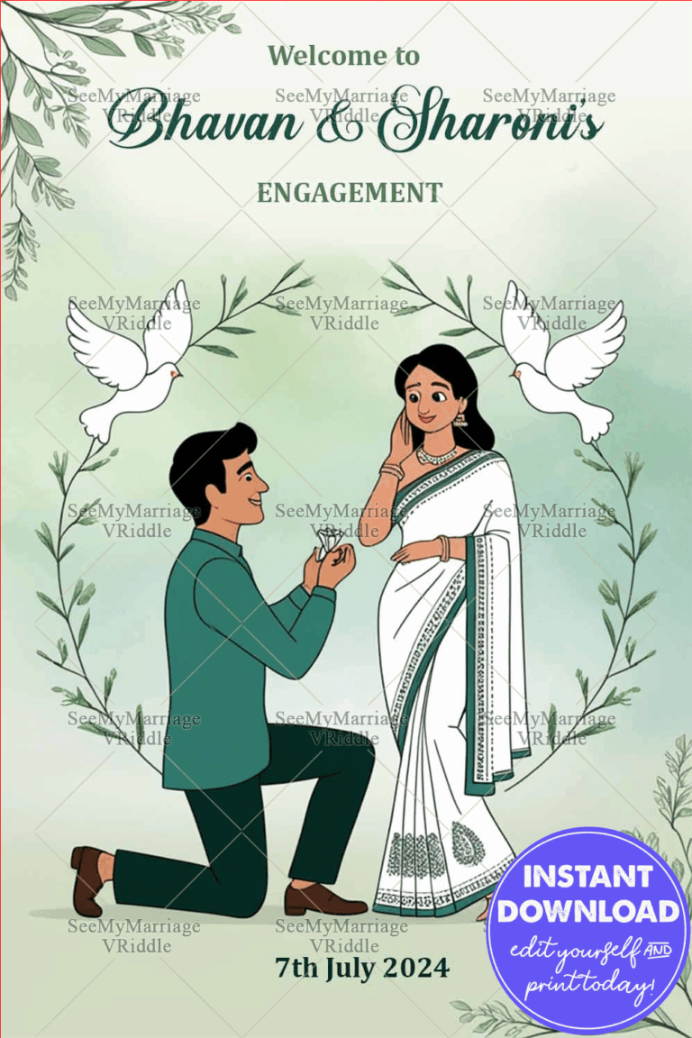 Romantic Proposal Bhavan & Sharoni's Engagement Poster