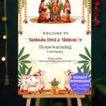 Satyanarayana Pooja Theme Traditional Housewarming Welcome Poster