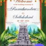 Scenic Temple View Telugu Wedding Ceremony Welcome Poster