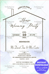 Simple Housewarming Party Invitation Card with Minimalist Design