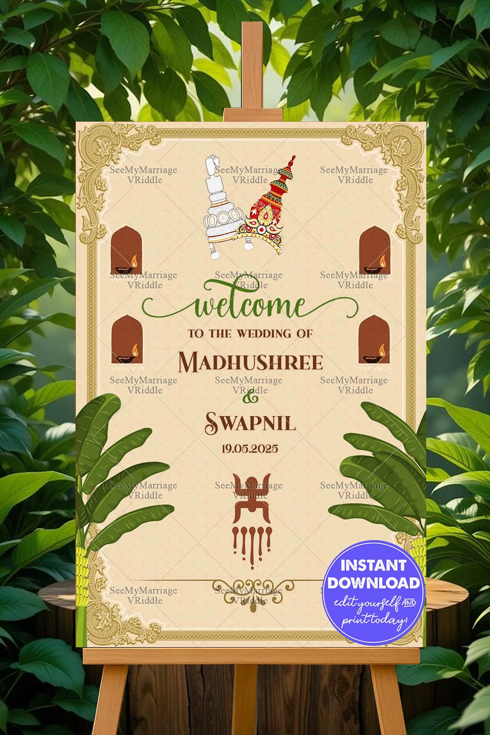 Traditional Bengali Wedding Ceremony Welcome Poster