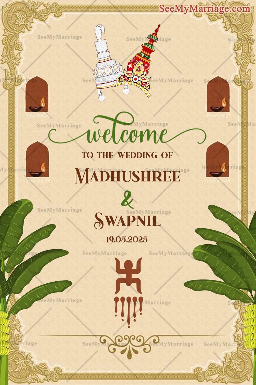 Traditional Bengali Wedding Ceremony Welcome Poster