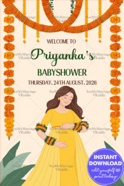 Traditional Marigold Baby Shower Poster