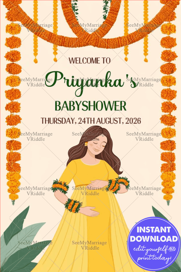 Traditional Marigold Baby Shower Poster
