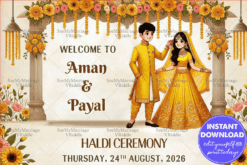 Vibrant Duo Haldi Celebration Poster