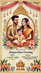 Family Annaprashan Ceremony Invitation Card