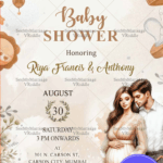 Elegant Couple Baby Shower Invitation with Floral Accents