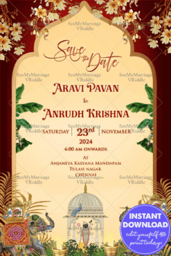 Elegant Floral Save the Date Wedding Invitation