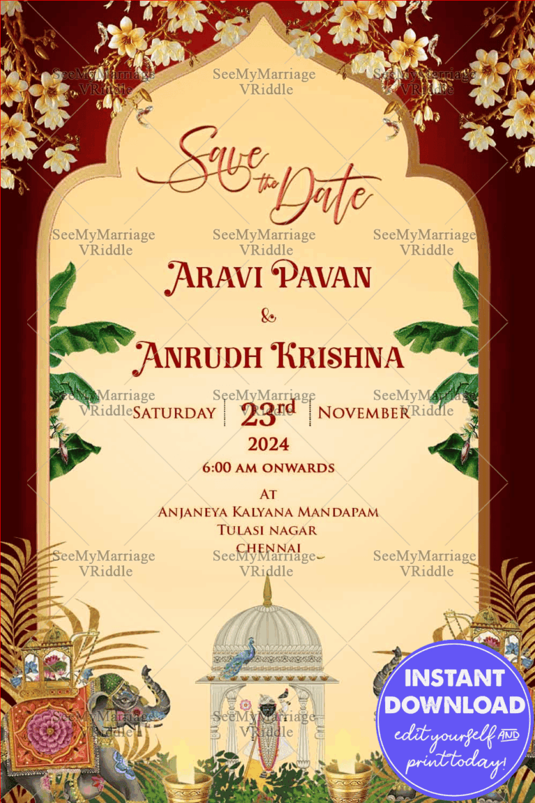 Elegant Floral Save the Date Wedding Invitation