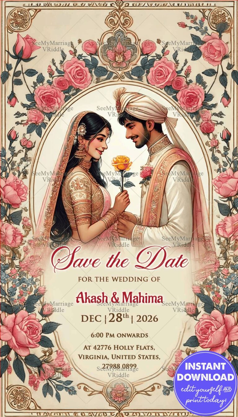 Floral Wedding Save the Date Card