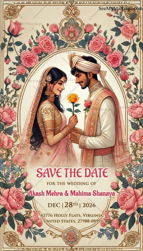 Floral Wedding Save the Date Card SeeMyMarriage