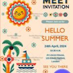Summer Theme AFFWA Meet Invitation with Tropical Design Elements
