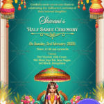 Traditional Floral Half Saree Ceremony Invitation