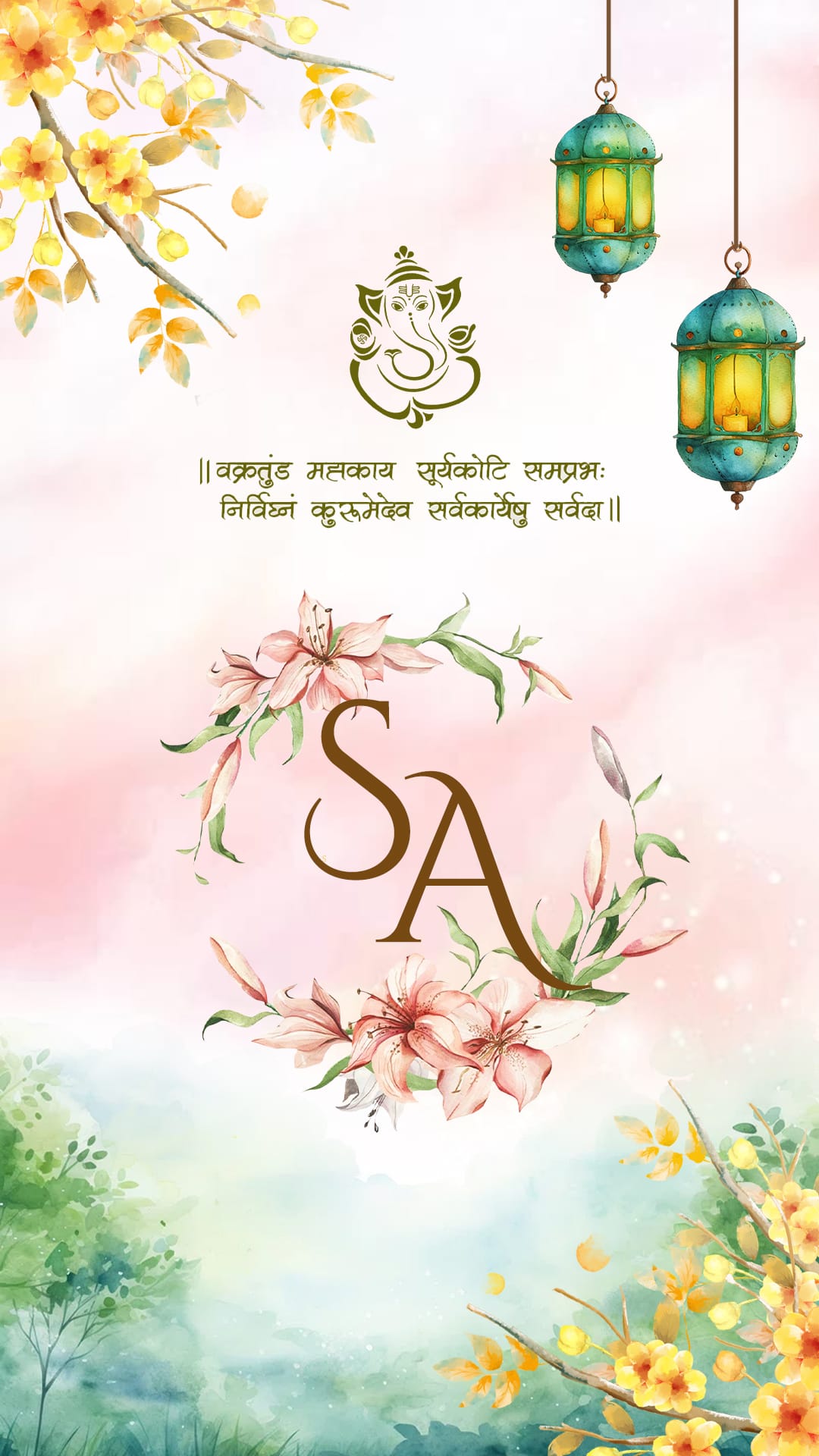 Vibrant Colors Theme Digital Wedding Pdf Invitation Card with Multiple events Included