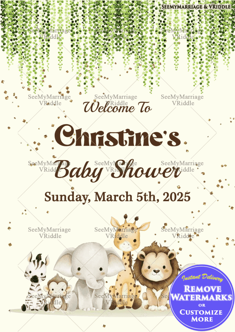 Animal-Themed Nature-Inspired Baby Shower Invitation