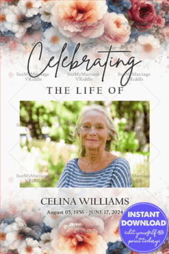 Beautiful Memorial Tribute Card with Floral Accents